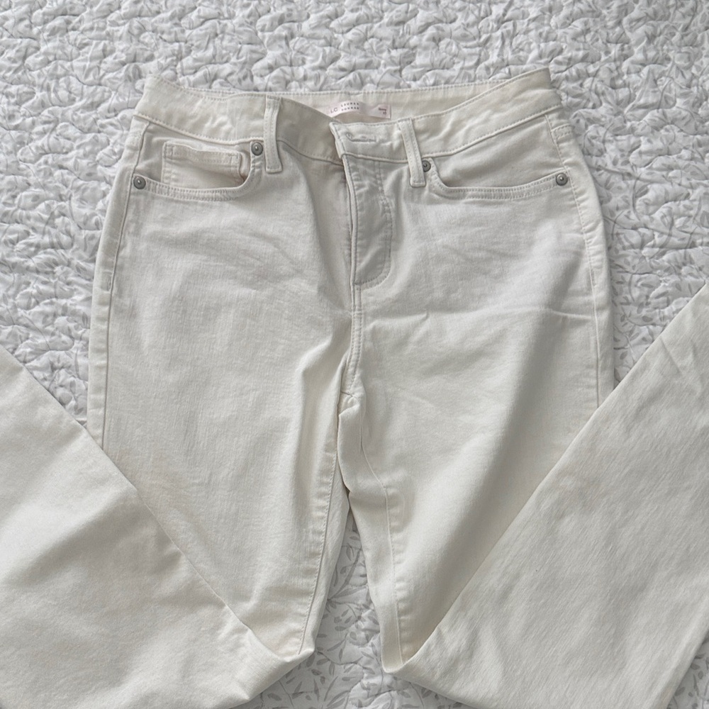 LC Lauren Conrad Cream Flare Jeans